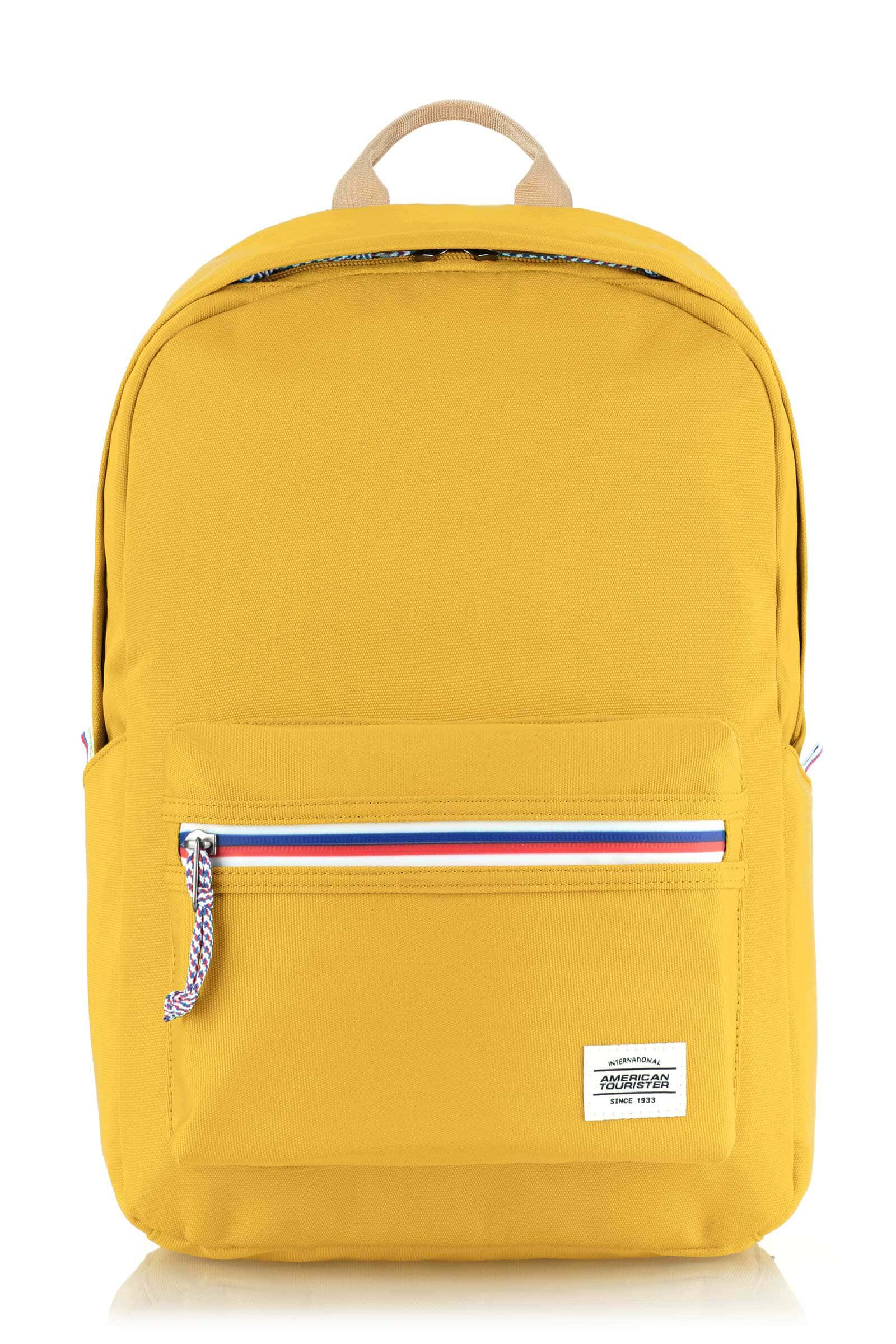 american tourister backpack yellow